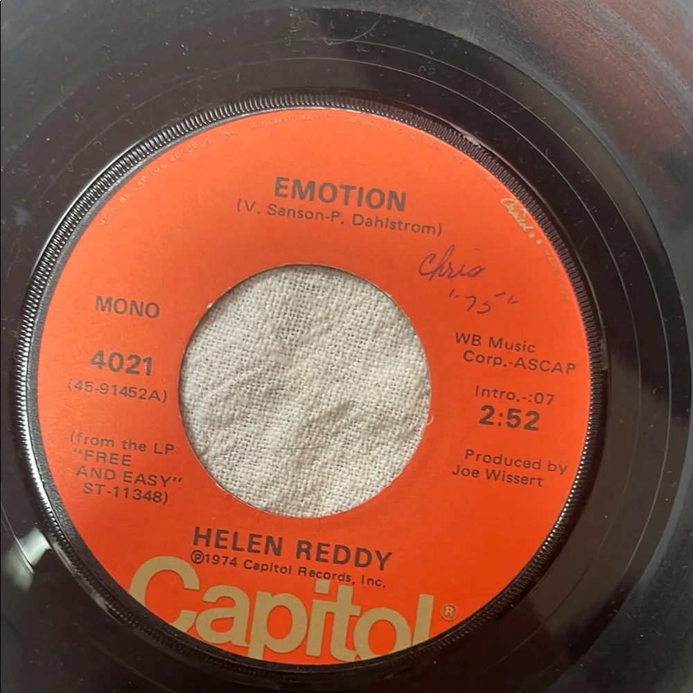 Helen Reddy Capitol Records vintage Vinyl 45 RPM - Picture 2 of 4